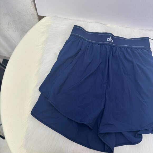 Alo Blue Double Layer Sports Shorts Women's Size M - Picture 2 of 7